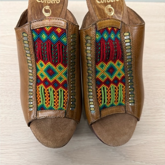 Colleen Cordero Brown Suede Wood Heel Boho Clog, Very Good Condition, Size 8 - Picture 5 of 12